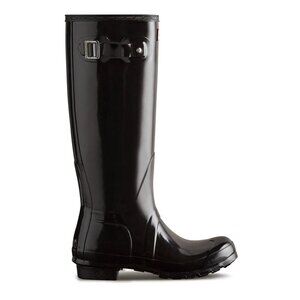 New Womens sz 8 HUNTER  Original Tall Gloss Rain Boots Black rubber